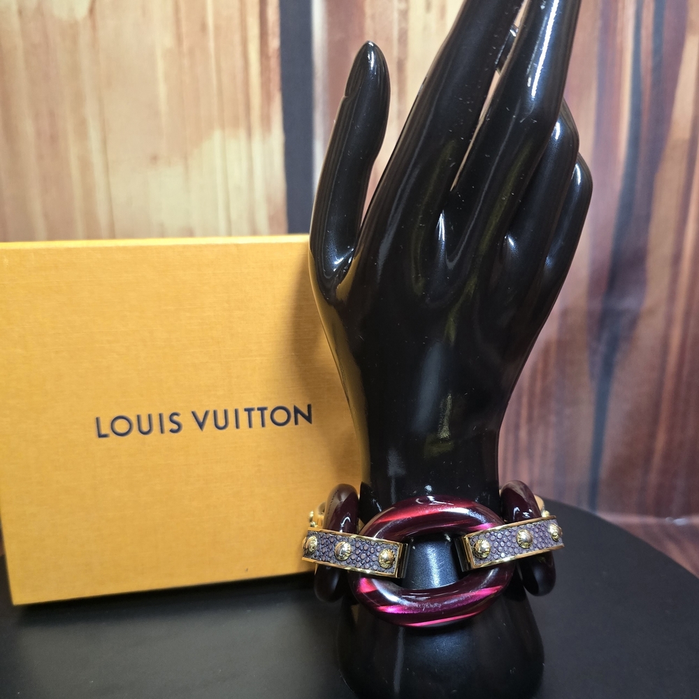 LOUIS VUITTON Gimia Crew Bracelet In Bordeaux - FULL INCLUSION - COA